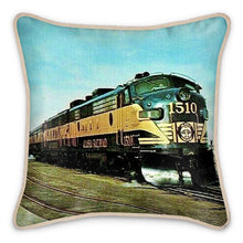 Cargar imagen en el visor de la galería, Alaska Railroad Streamliner Aurora Silk Pillow
