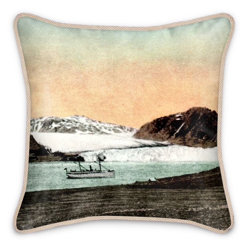 Alaska Gustavus Muir Glacier Steamship Silk Pillow