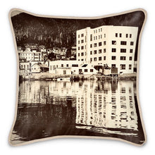Load image into Gallery viewer, Alaska Ketchikan Waterfront Silk Pillow
