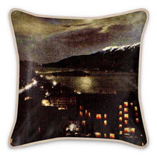 Load image into Gallery viewer, Alaska Juneau Territorial Night View Silk Pillow

