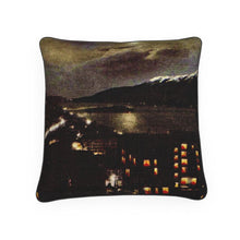 Load image into Gallery viewer, Alaska Juneau Territorial Night View Luxury Pillow
