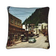 Load image into Gallery viewer, Alaska Juneau Franklin Street 1960s Luxury Pillow
