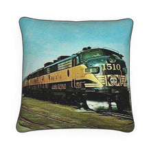 Load image into Gallery viewer, Alaska Railroad Streamliner Aurora Luxury Pillow
