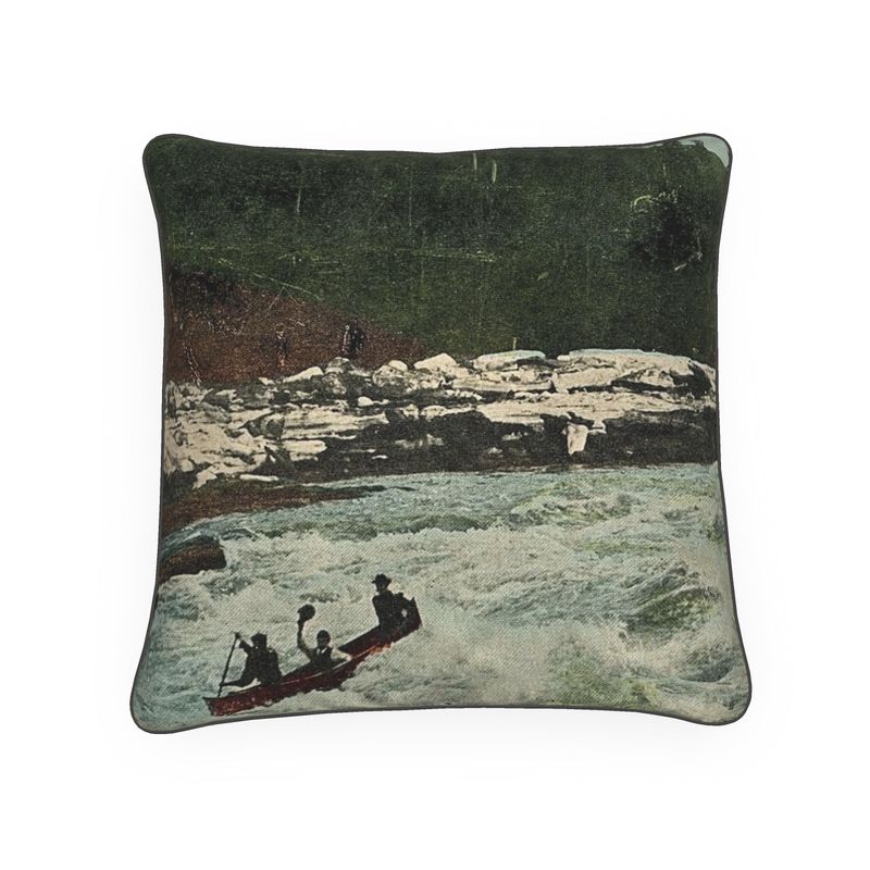 Yukon Whitehorse Rapids Canoe 1913 Luxury Pillow