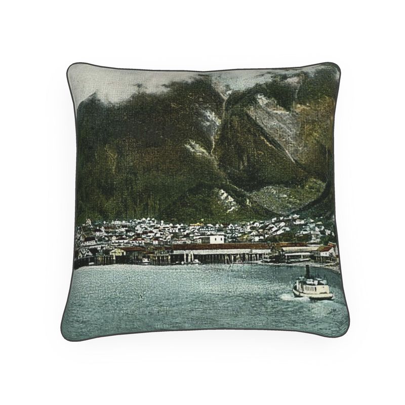 Alaska Juneau Waterfront Ship Luxury Pillow