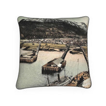 Load image into Gallery viewer, Alaska Skagway Harbor 1905 Luxury Pillow
