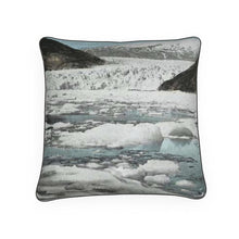 Load image into Gallery viewer, Alaska Juneau Taku Glacier on Taku Inlet Luxury Pillow
