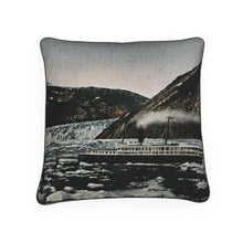 Load image into Gallery viewer, Alaska Juneau Taku Inlet Steamship Luxury Pillow
