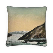 Load image into Gallery viewer, Alaska Juneau Taku Glacier Steamship Pillow
