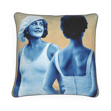 Load image into Gallery viewer, Miss Alaska 1922 at Taku Glacier Detail Luxury Pillow
