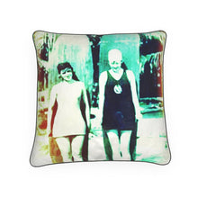Load image into Gallery viewer, Hawaii Vintage Surfer Girls Luxury Pillow
