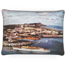 Load image into Gallery viewer, Hawaii Oahu Honolulu Harbor Matson Ship Luxury Pillow
