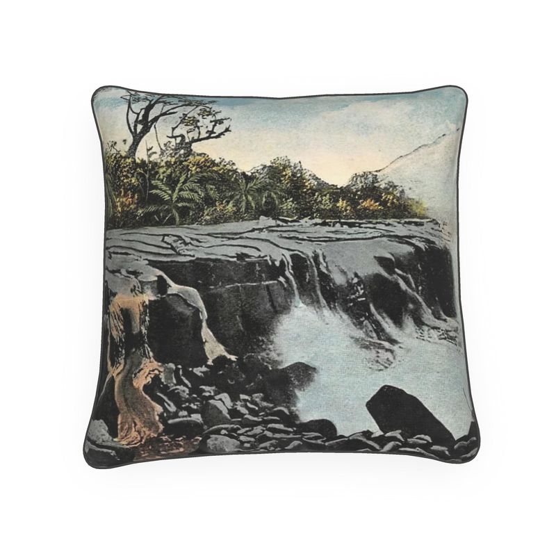 Hawaii Vintage Lava Flow Luxury Pillow