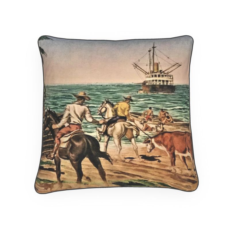 Hawaii Oscar Strobel In Kanaka cow country loading steers on steamers October 1954 Luxury Pillow
