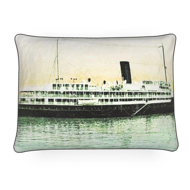 Hawaii Vintage Steamship Luxury Pillow