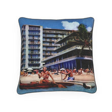 Load image into Gallery viewer, Hawaii Oahu Honolulu The Reef Hotel On the Beach at Waikiki Luxury Pillow
